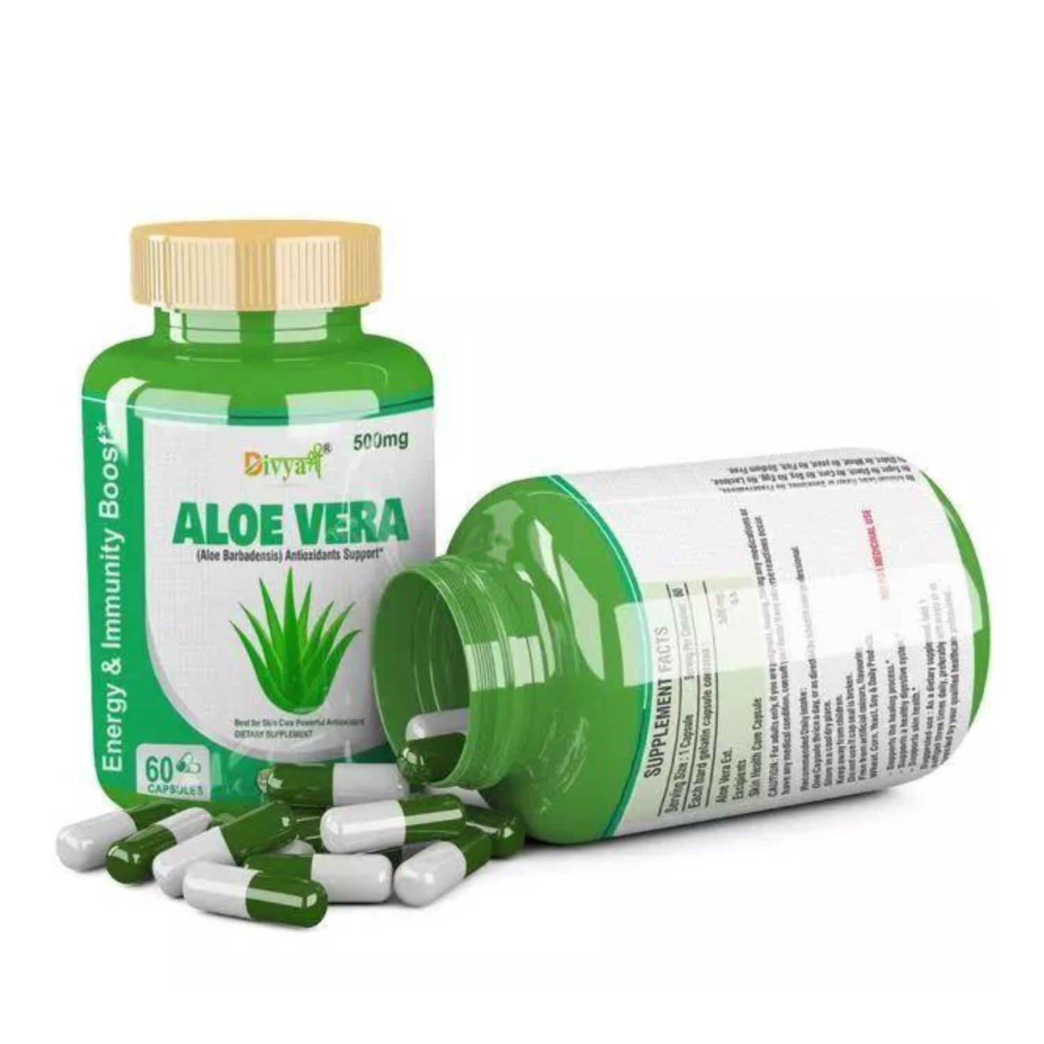 Divya Shree Aloe Vera Capsules for Smooth Digestion, Healthy Immune &Cardiovascular Health